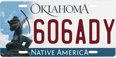 OK license plate 606ADY