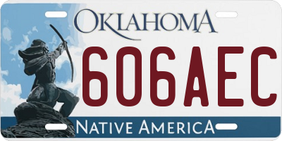 OK license plate 606AEC