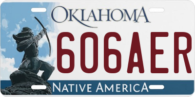 OK license plate 606AER