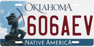 OK license plate 606AEV
