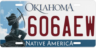 OK license plate 606AEW