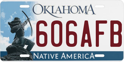 OK license plate 606AFB