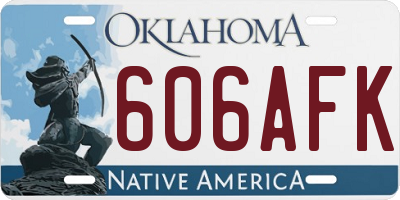 OK license plate 606AFK