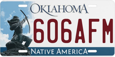 OK license plate 606AFM