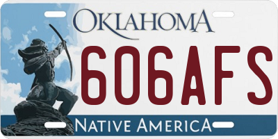 OK license plate 606AFS