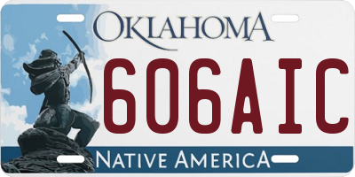 OK license plate 606AIC