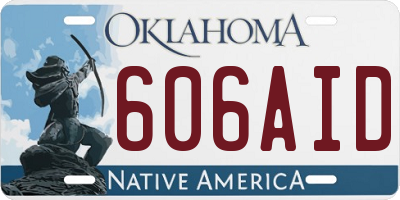 OK license plate 606AID