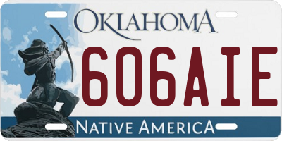 OK license plate 606AIE