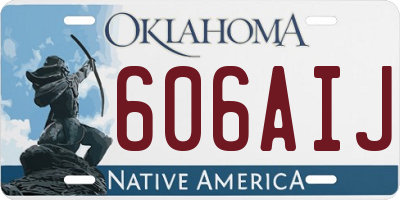 OK license plate 606AIJ