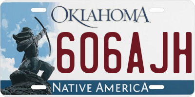OK license plate 606AJH