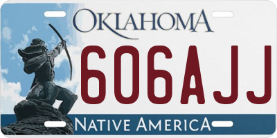 OK license plate 606AJJ