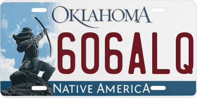 OK license plate 606ALQ