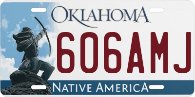 OK license plate 606AMJ