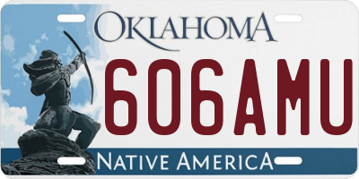 OK license plate 606AMU