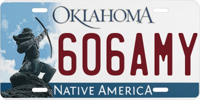 OK license plate 606AMY