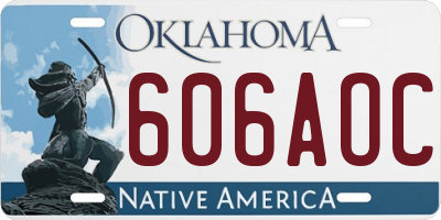 OK license plate 606AOC