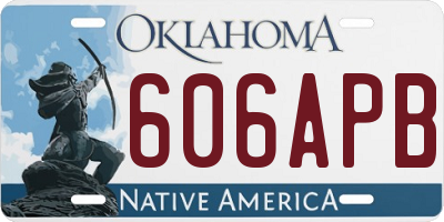 OK license plate 606APB