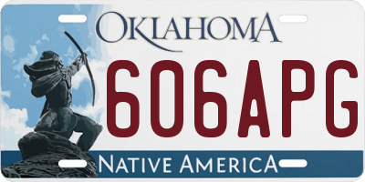 OK license plate 606APG