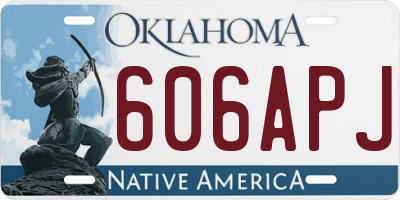 OK license plate 606APJ