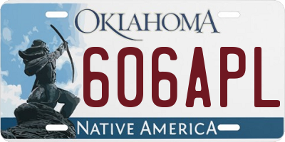 OK license plate 606APL