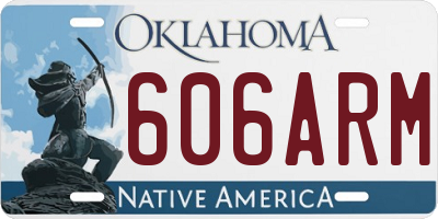 OK license plate 606ARM