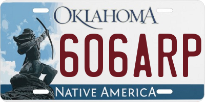 OK license plate 606ARP