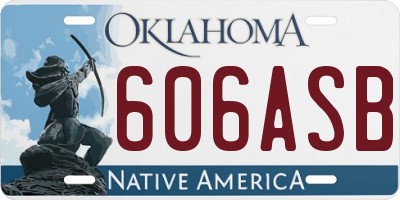 OK license plate 606ASB