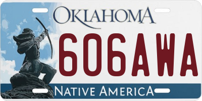 OK license plate 606AWA
