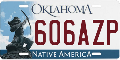 OK license plate 606AZP