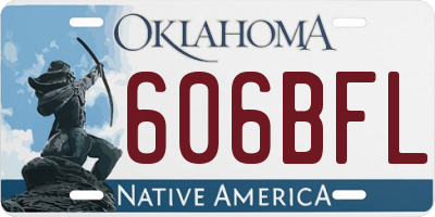 OK license plate 606BFL
