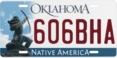 OK license plate 606BHA