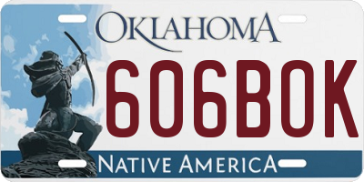 OK license plate 606BOK