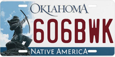 OK license plate 606BWK