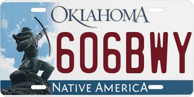OK license plate 606BWY