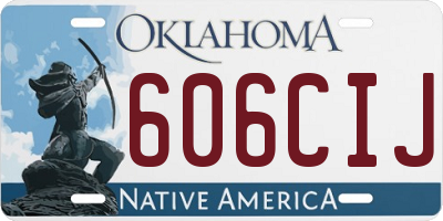 OK license plate 606CIJ