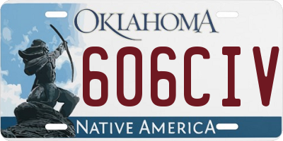OK license plate 606CIV