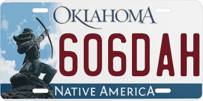 OK license plate 606DAH