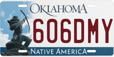 OK license plate 606DMY