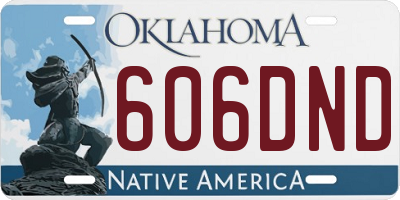 OK license plate 606DND