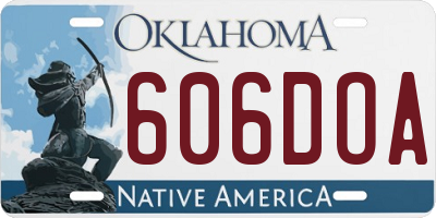 OK license plate 606DOA