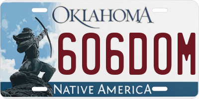 OK license plate 606DOM