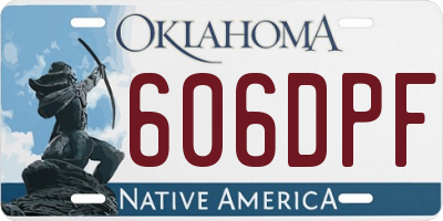 OK license plate 606DPF