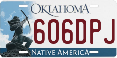 OK license plate 606DPJ