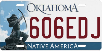 OK license plate 606EDJ