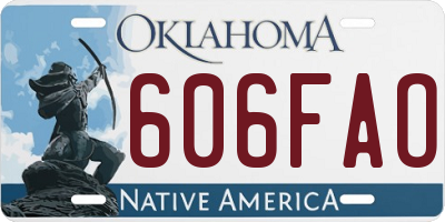 OK license plate 606FAO