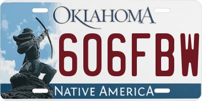 OK license plate 606FBW