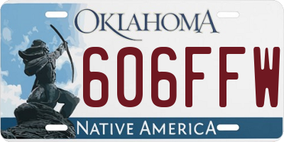 OK license plate 606FFW
