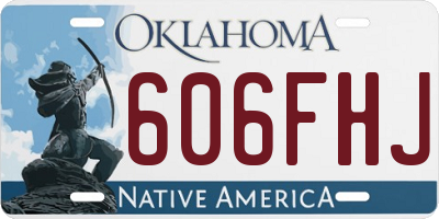 OK license plate 606FHJ