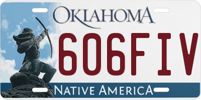 OK license plate 606FIV