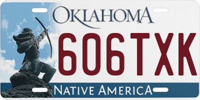 OK license plate 606TXK